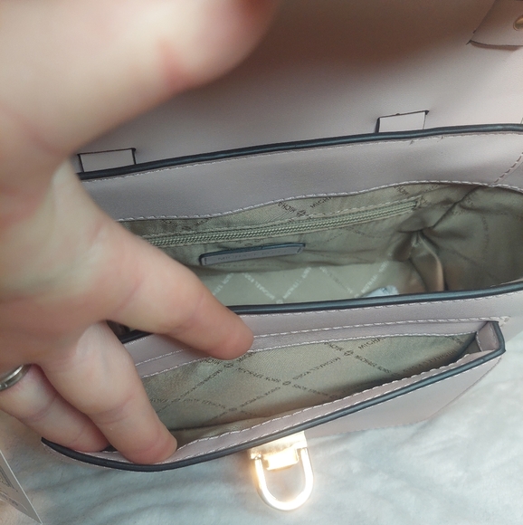 Michael Kors NWT Powder Blush Leather Manhattan Satchel Crossbody - Picture 8 of 10